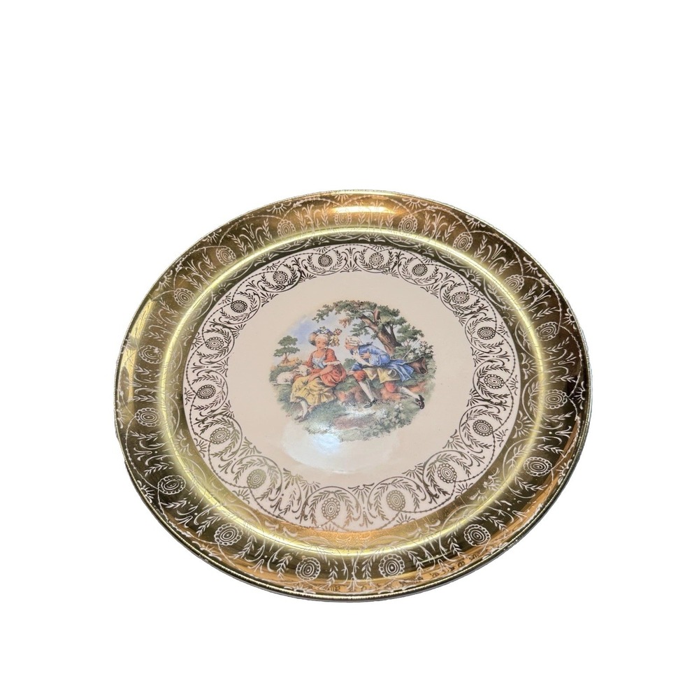 Vintage‎ Atlas China Co. Inc. Fine China Warranted 22 Karat Gold Dinner Plate